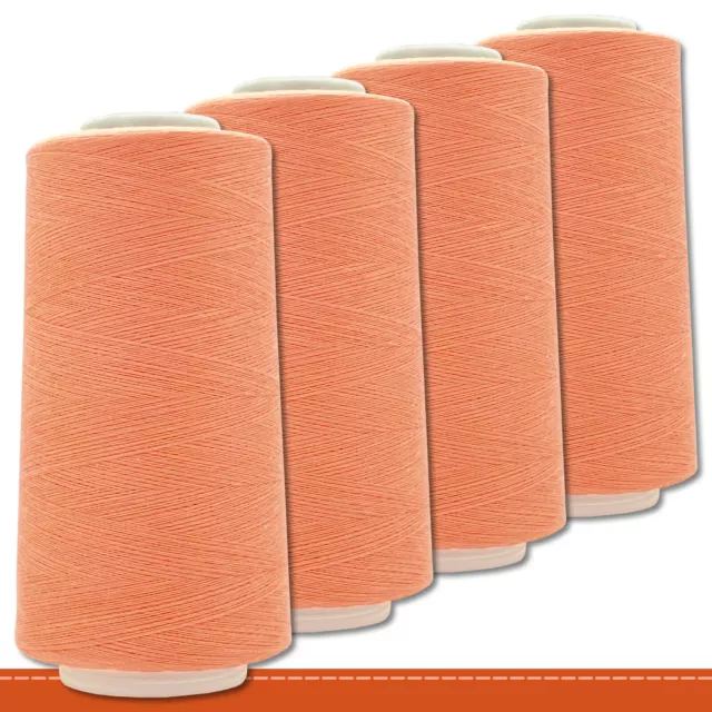 Hilo de Coser Overlock 4x 100g 5000Y (4572M M) Fuerza 50/2 (140) Naranja 141323