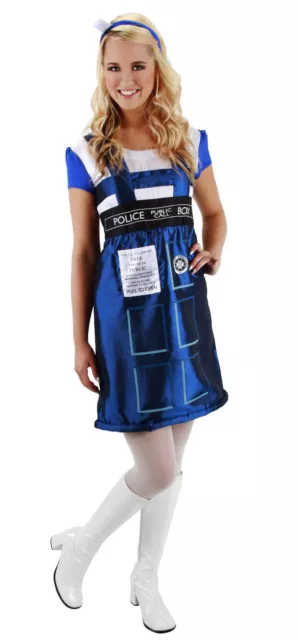 Dr Doctor Who TARDIS Police Call Box Dress Women's Adult Costume - Large CosPlay