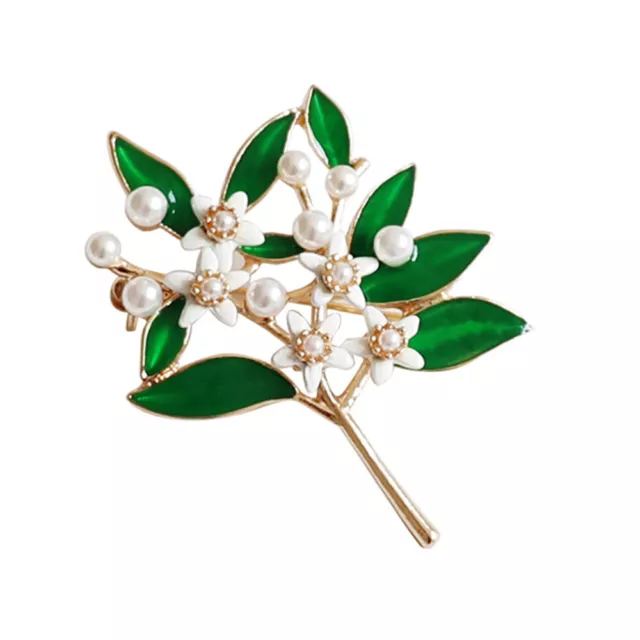 1pc Alloy Gardenia Brooch Imitation Pearl Inlaid Exquisite Lapel Pin Corsage