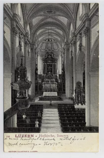 AK Luzern, Hofkirche, Inneres, um 1900