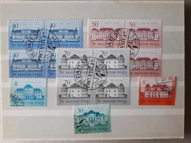 #87 Briefmarken Ungarn gestempelt 3 Einzelmarken 3 4er Bogen stamps hungary used