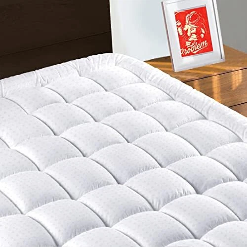 MEROUS Surmatelas 160x200 cm en Microfibre- Couvre Matelas Matelassé 300Gr/m²...