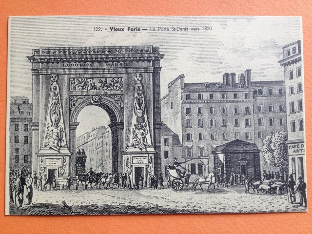 cpa engraving drawing litho 75 - PARIS La PORTE St DENIS in 1820 Engraving Drawing