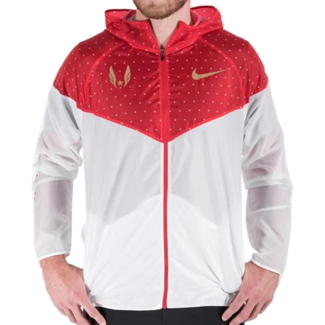 Nike 'Windrunner' Unisex University Red/White Color Block Windbreaker $120