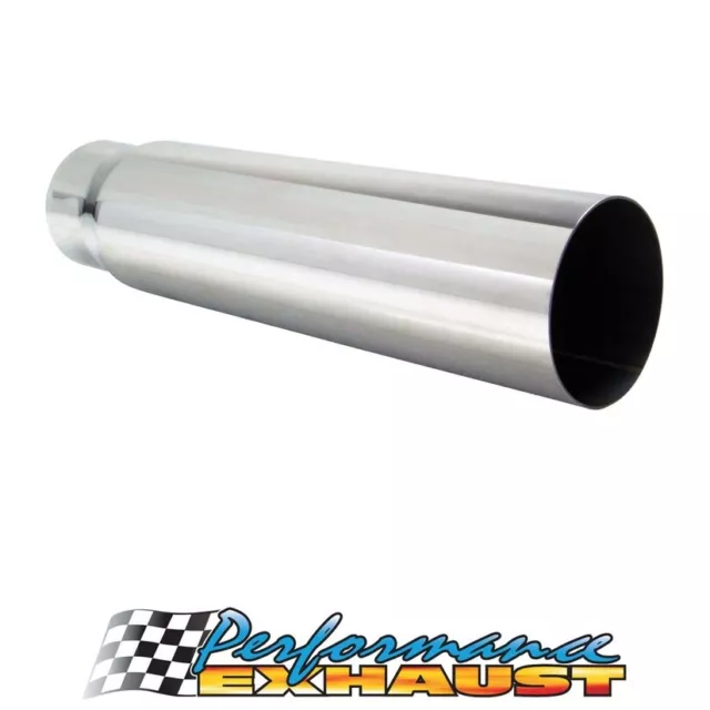 Straight Cut STAINLESS Exhaust Tip - 2.5" Inlet - 3" Outlet (18" Long)