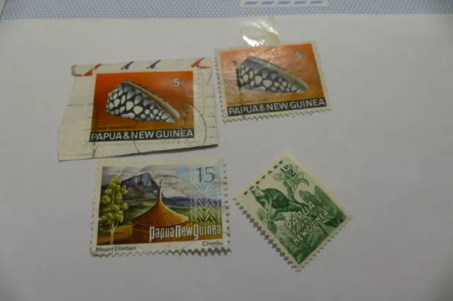 4 Papua New Guinea used postage stamps -  philately postal SEE PHOTO