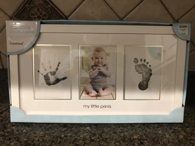 Kit cadre photo bébé empreintes Pearhead nouveau-né bébé neuf avec étiquettes blanc lit bain Beyon