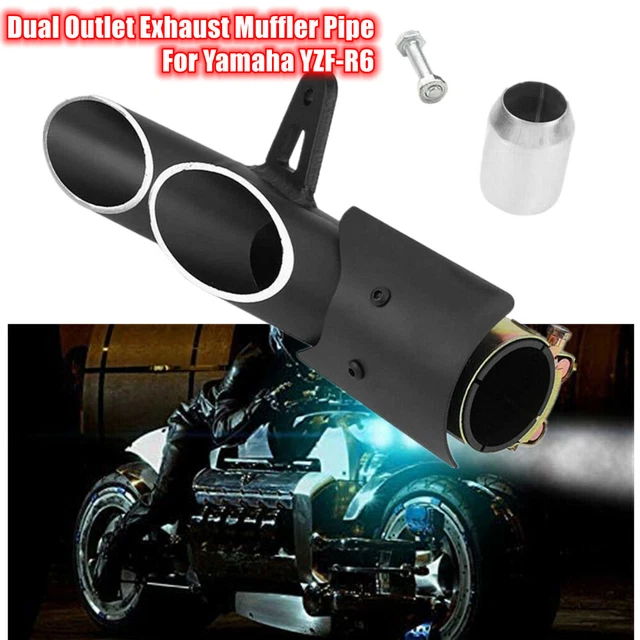 Motorcycle Dual-outlet Exhaust Tail Pipe Muffler Tailpipe Tip for Yamaha YZF-R6
