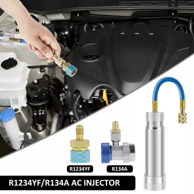 AC Dye Oil Injector Kit For R1234YF/R134A Refrigerant System With 2 Connector