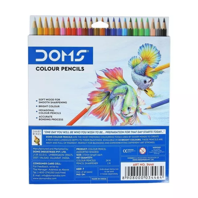 Crayons de couleur DOMS 24 nuances | Corps de forme hexagonale pour une... 2