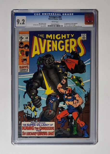 Avengers #69 CGC 9.2 Marvel 1969 White Pages 1st Appearance of Squadron Sinister