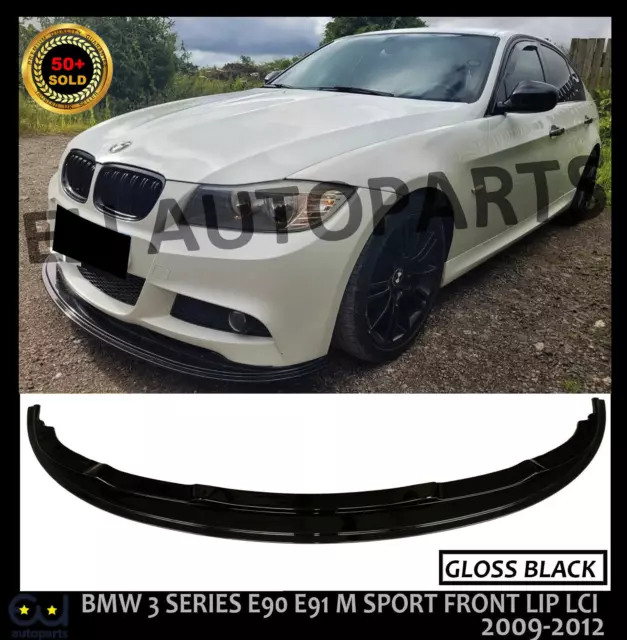 For Bmw 3 Series E90 E91 M Sport Lci Front Bumper Lip Spoiler Splitter 2009-2012