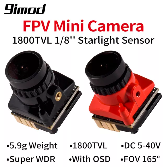 9IMOD FPV Mini Camera 1800TVL 5MP  1/8 inch Starlight Sensor for RC Racing Drone