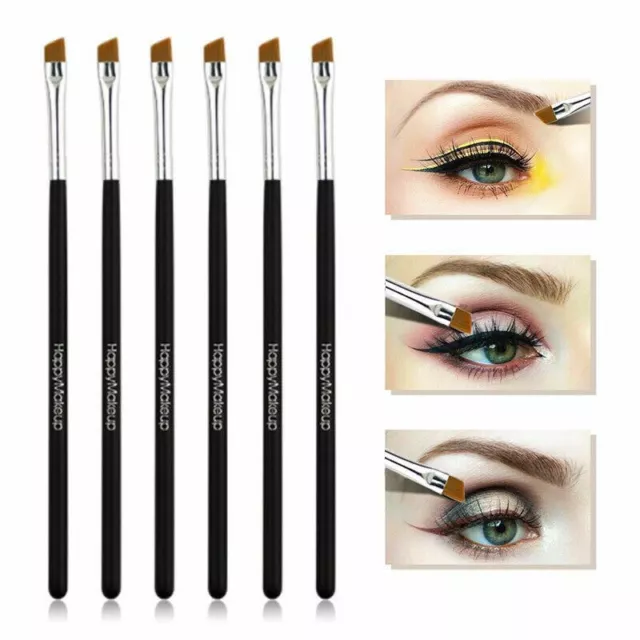 5 Eyebrow Brush Tinting Eye-shadow Pro Angled Cosmetic Eye Brow Brushes Set UK