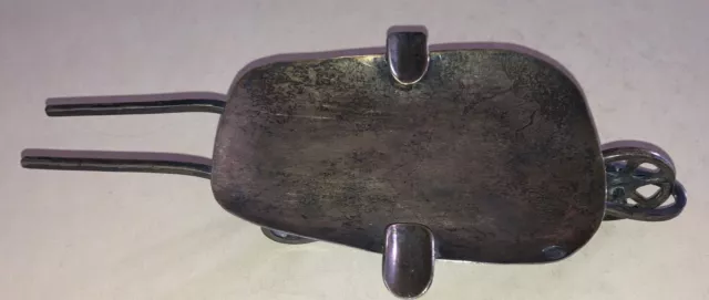 Vintage 115 grams sterling silver wheelbarrow ashtray arts and crafts 7.75” x3”