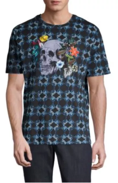 Robert Graham Size Large SPEED LIMIT Skull & Grid Graphic Tee