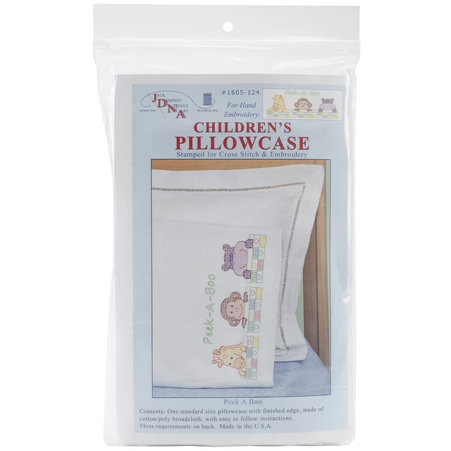 Jack Dempsey Children's Stamped Pillowcase W/Perle Edge-Peek A Boo -1605 124
