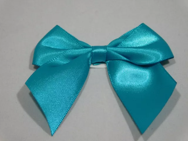 3mm 7mm 10mm 15mm 25mm 38mm 50mm DARK TURQUOISE BLUE Satin Ribbon double Bows