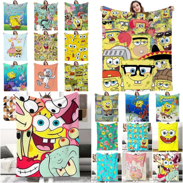 SpongeBob SquarePants Flannel Blanket Bed Sofa Throw Soft Warm Plush Rug Bedding