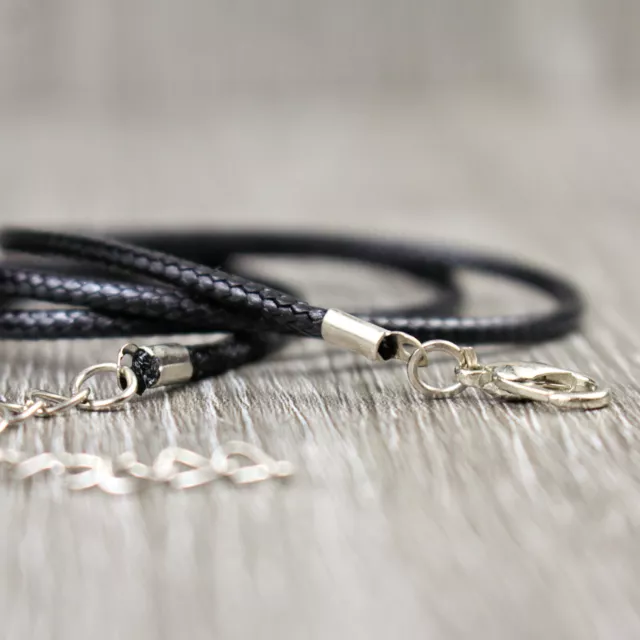 44 cm collar con mosquetón cierre joyería hágalo usted mismo cordón de algodón negro 2mm
