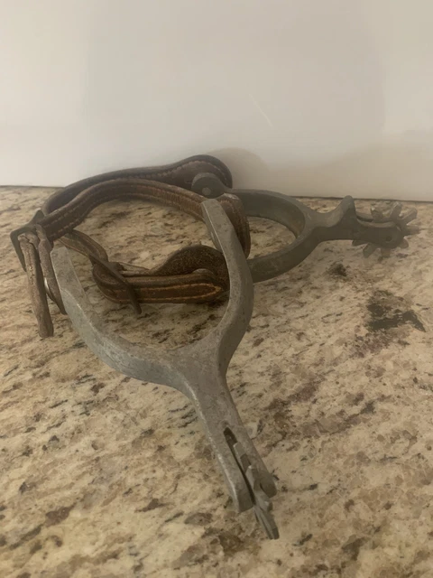 Vintage Unknown Adult Cowboy Boot Spurs Leather