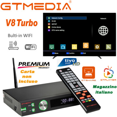 SAT Decoder Combo Tivusat HD Satellitare Tv Sat e Digitale Terrestre Dvb-T2/S2X LCN 