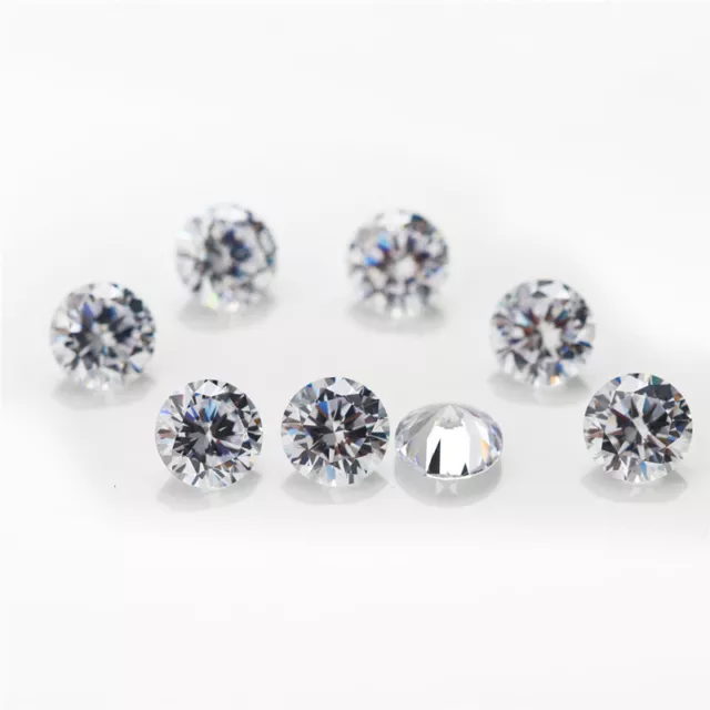 Size 1~5MM White AAAAA Round Shape CZ Loose Cubic Zirconia Stone