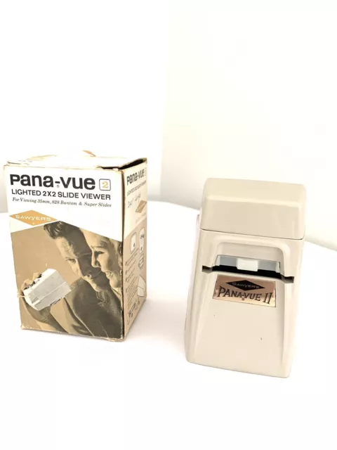 Pana-Vue 2 luces 2x2 visor de diapositivas 35 mm 828 Bantam Super diapositivas, con caja original