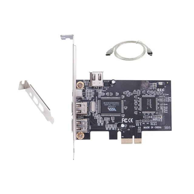 PCIE FIREWIRE CARD, PCI Ex1 to External IEEE 1394 Adapter Controller 4