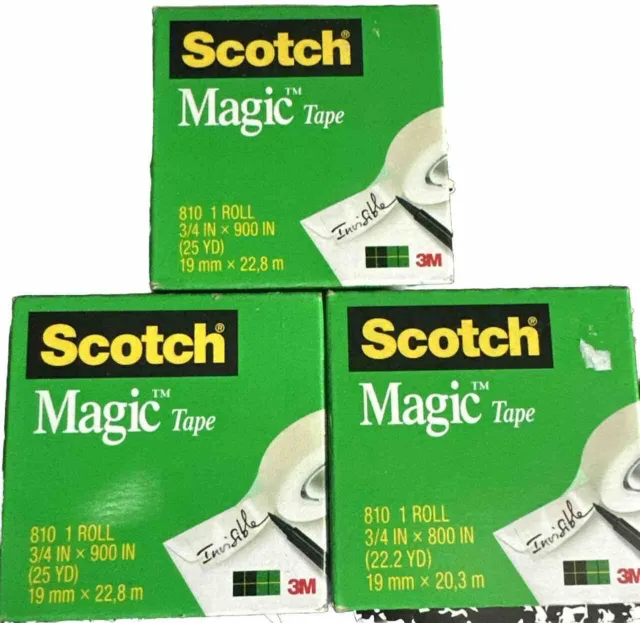 Scotch Magic Tape Refill 3 JUMBO Rolls (3/4" x 1500" Per Roll) Matte Photo Safe