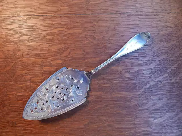 Antique Pie Server 1870s Braverman + Levy  San Francisco Coin Silver 10.75 in