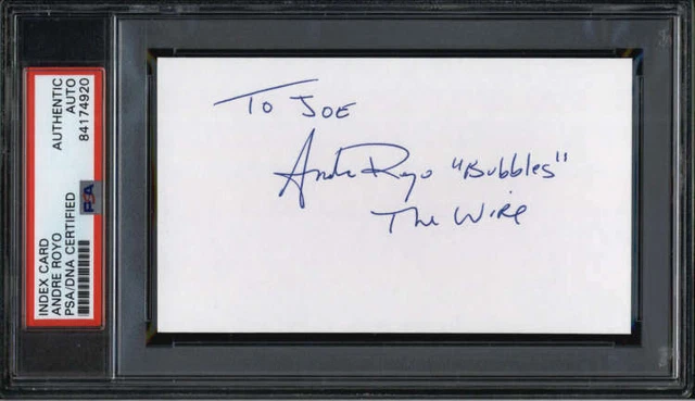 Andre Royo Actor Empire Signed 3" x 5" Index Card  PSA/DNA