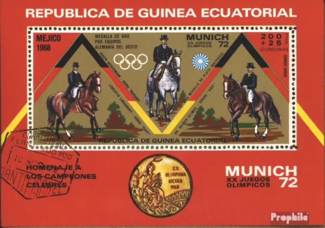 Equatorial-Guinea block19 (complete issue) used 1972 olympic. G