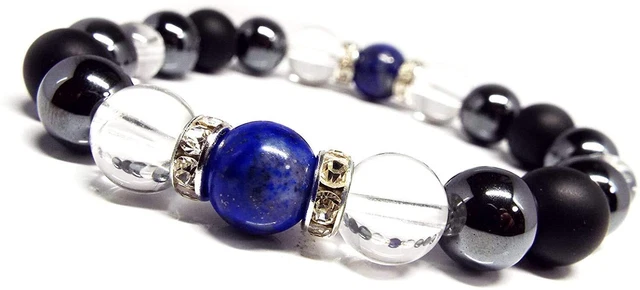 SION Natural Stone Power Stone Men s Bracelet Lapis Lazuli Hematite Matte N 570