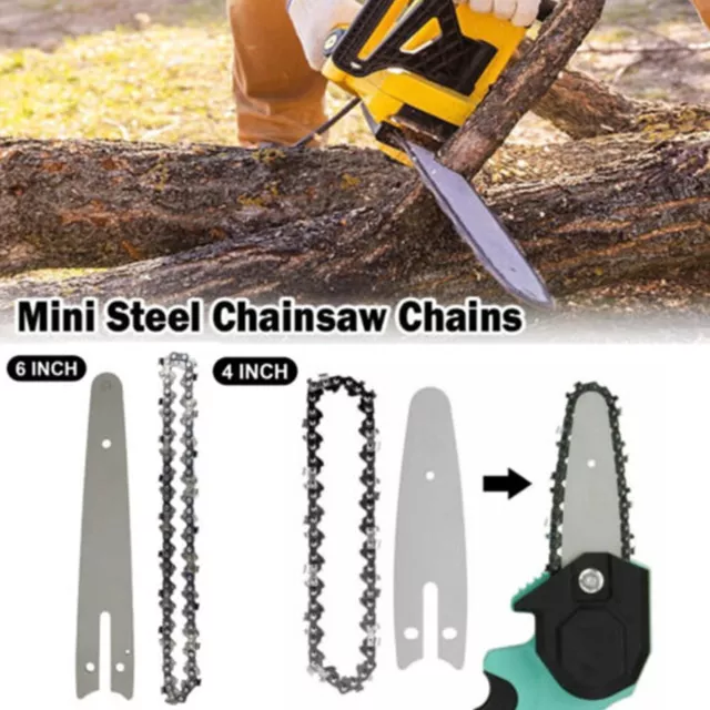 Chainsaw Chains & Guide Bar for 6" Mini Cordless Electric Chain Saw Wood Cutter