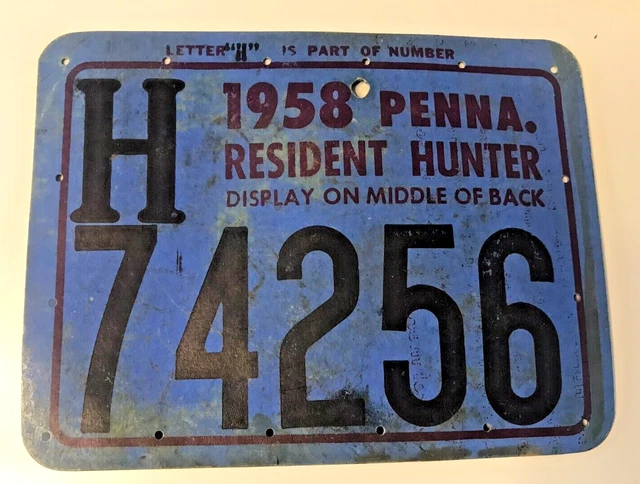 Permis De Chasse Vintage Pennsylvanie 1938 - Étiquette 65J61 - Collection