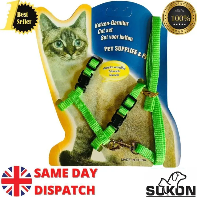 Adjustable Nylon Leash/Harness/Lead/Collar-Animal Walking Small Cat/Kitten/Pets
