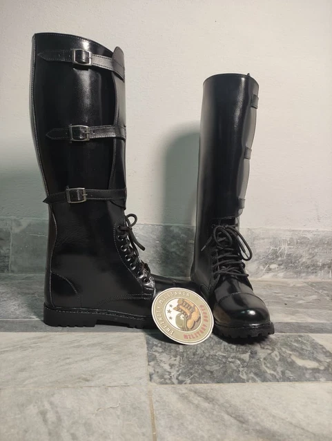 WW1 BRITISH ARMY Officer Boots Black Military Horse Riding, German Boot ...