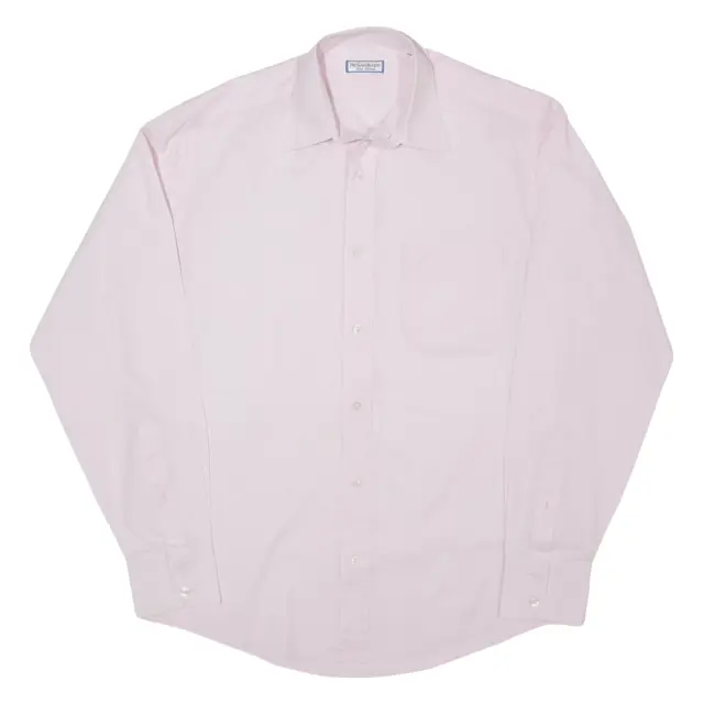YVES SAINT LAURENT Mens Plain Shirt Pink Long Sleeve M