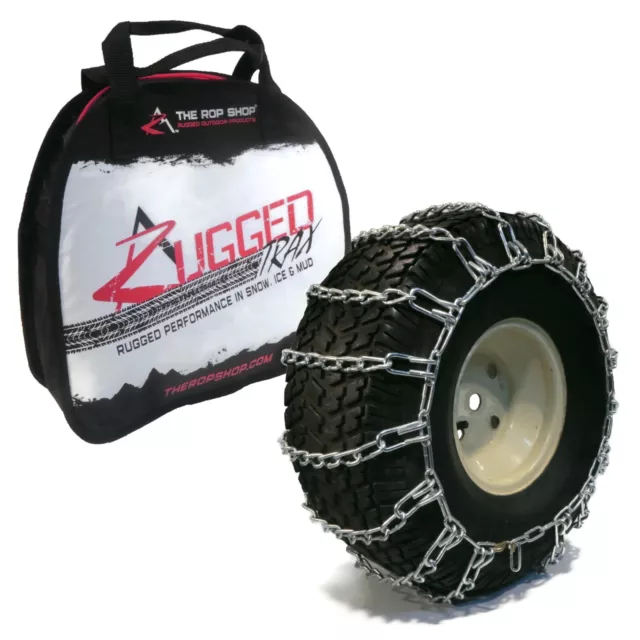 Pair of 2 Link Tire Chains 24x10.5x12, 24x13x12 for Side-by-Side, UTV, Utility