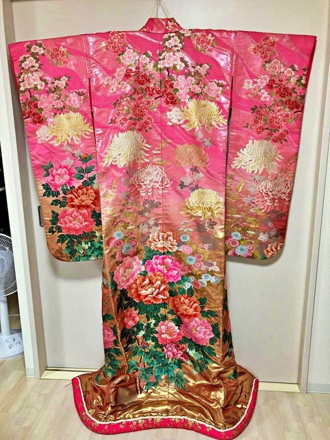 Japanese Kimono Uchikake Wedding Pure Silk  japan 856