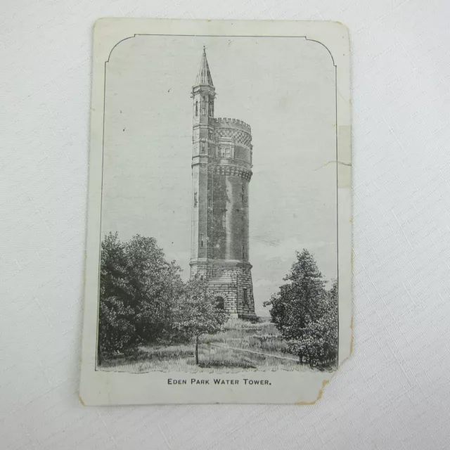 1894 Eden Park Water Tower Advertising Trade Card Ohio River Cincinnati History