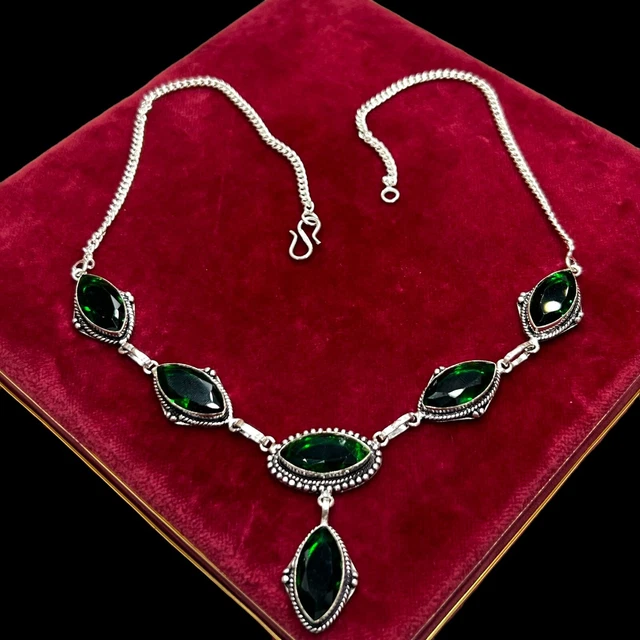 Collier Vintage Argenté - Cristaux Imitation Diamant - Modèle 348 - Occasion état Impeccable