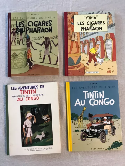 Lot - 4 BD Tintin en Fac-Similé. Excellent état. Hergé