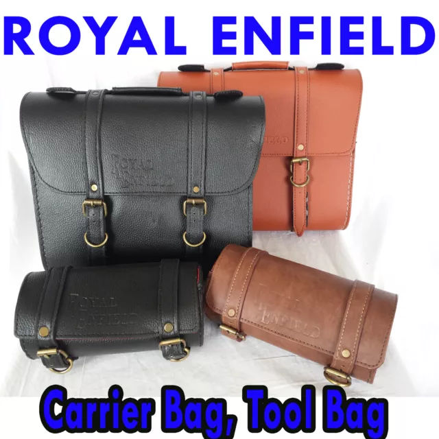 Royal Enfield Bike Leather Saddle Fitting Kit Luggage Carrier Tool Logo Bags