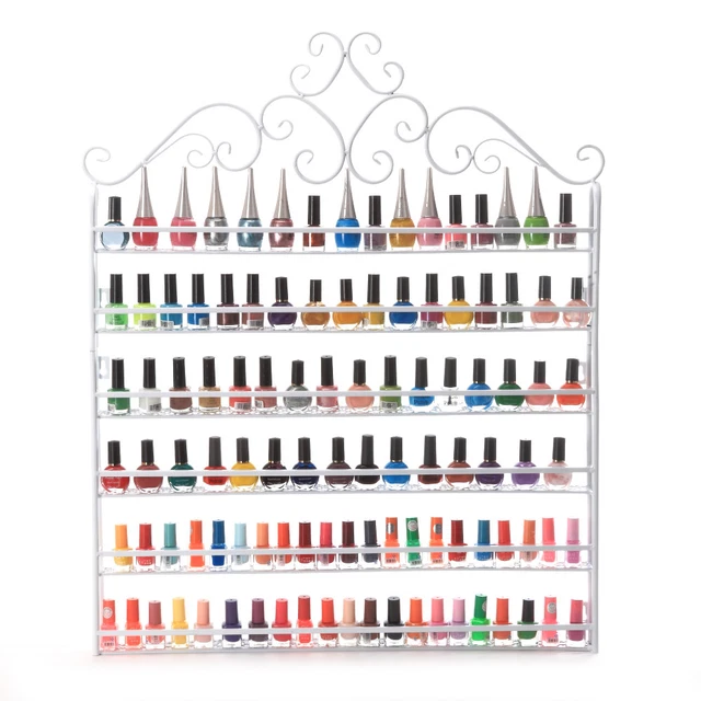 6 TIER NAIL Polish Display Wall Rack Metal Organizer Fit Up To 120