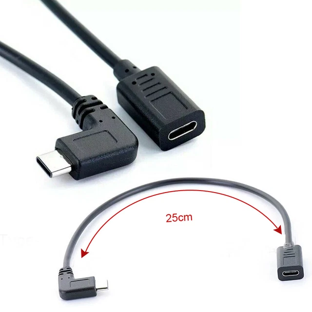 TYPEC USB 90 Degree Male To USBC Female Extension OTG Data Cable