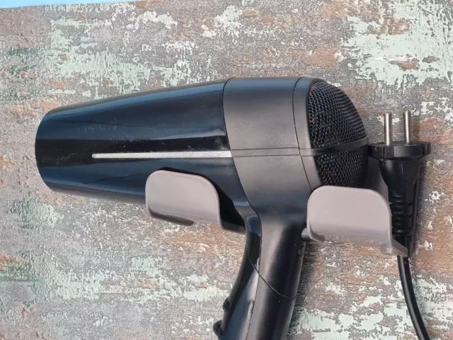 1x soporte secador de pelo montaje en pared sin taladrar gancho de enchufe para baño NUEVO