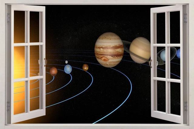 Kalavika Sticker Muraux planète du système solaire Autocollant Décoratif Murale pour Chambre