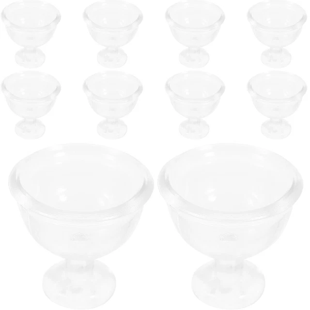 12 pezzi di tazze bambola in plastica Mini tazze di mousse trasparenti tazze